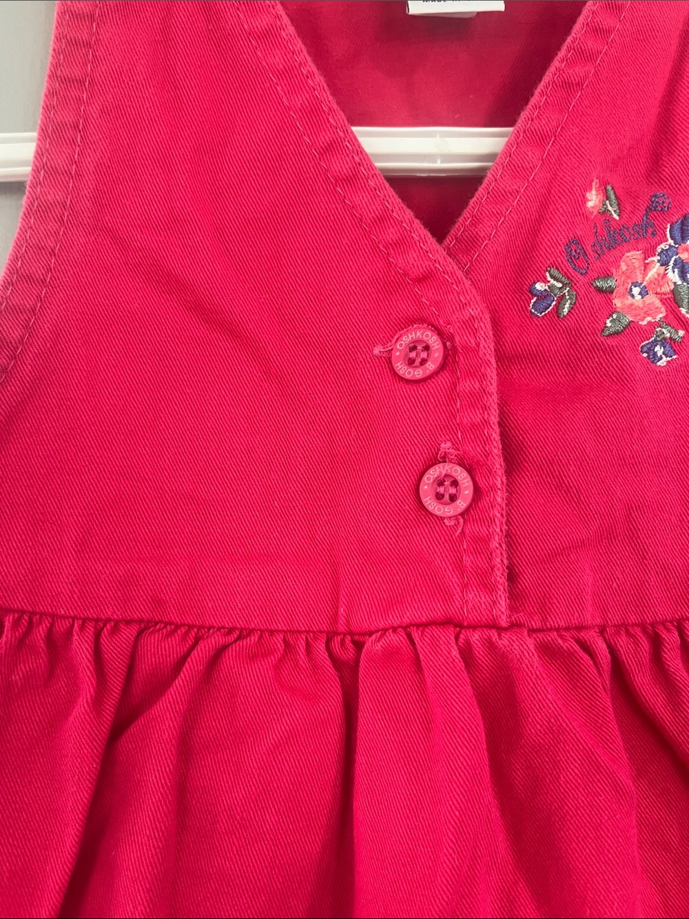 OshKosh B'gosh PinkSleeveless Dress with Embroidered Floral Accent 2T - Picture 5 of 8